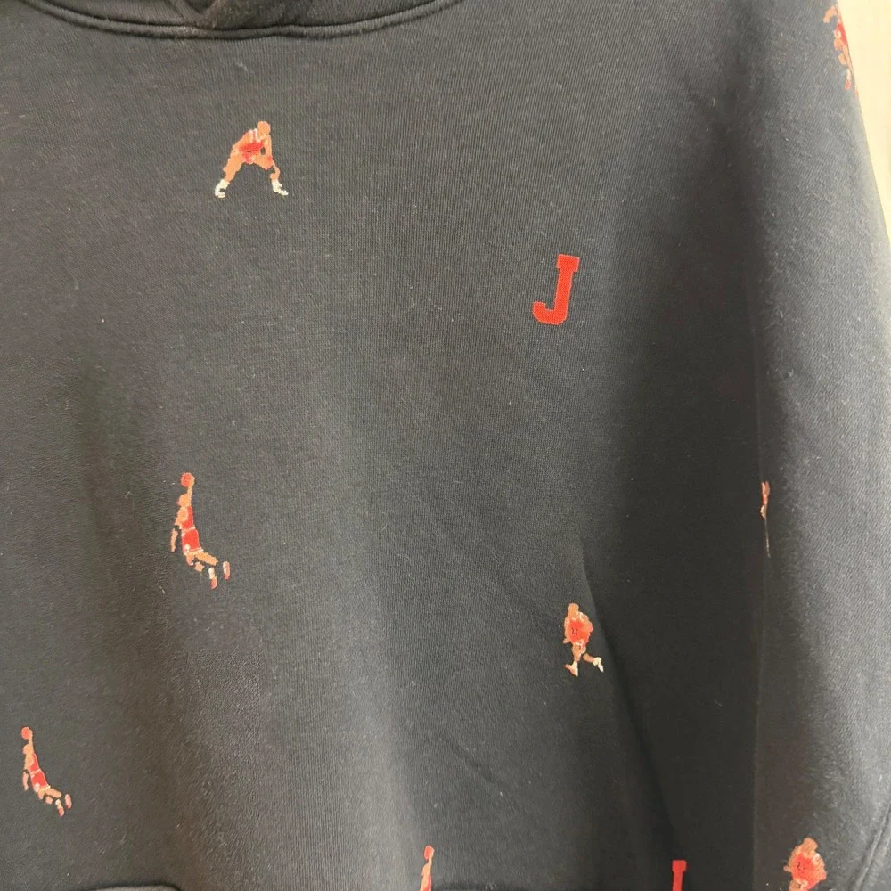 Jordan Air Jumpman‎ Essentials All Over Print Hoodie Mens 3XL Black 23 Pullover